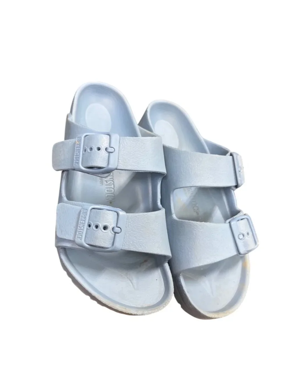 Birkenstock womens blue slip on designer casual sandals sz 33/3.5 SKU 10-520